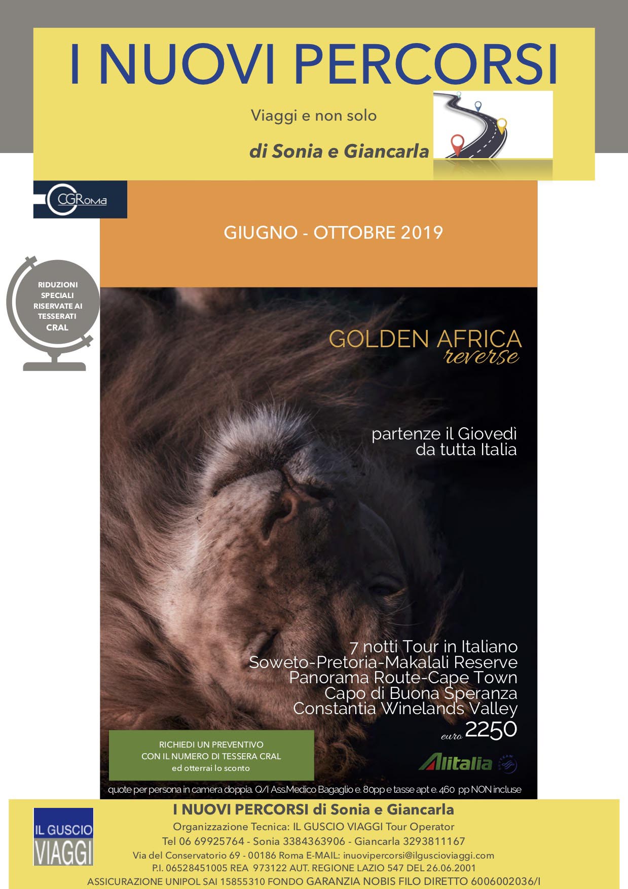 SUD AFRICA GIUGNO OTTOBRE 2019 CRAL CIGIRO